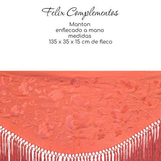Manton Mediano Coral con Coral
