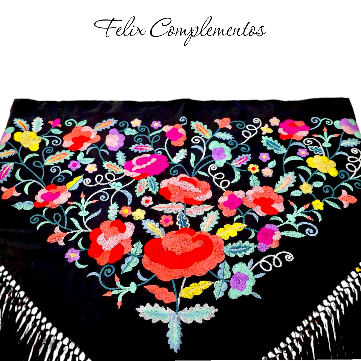 Manton Era negro con flores