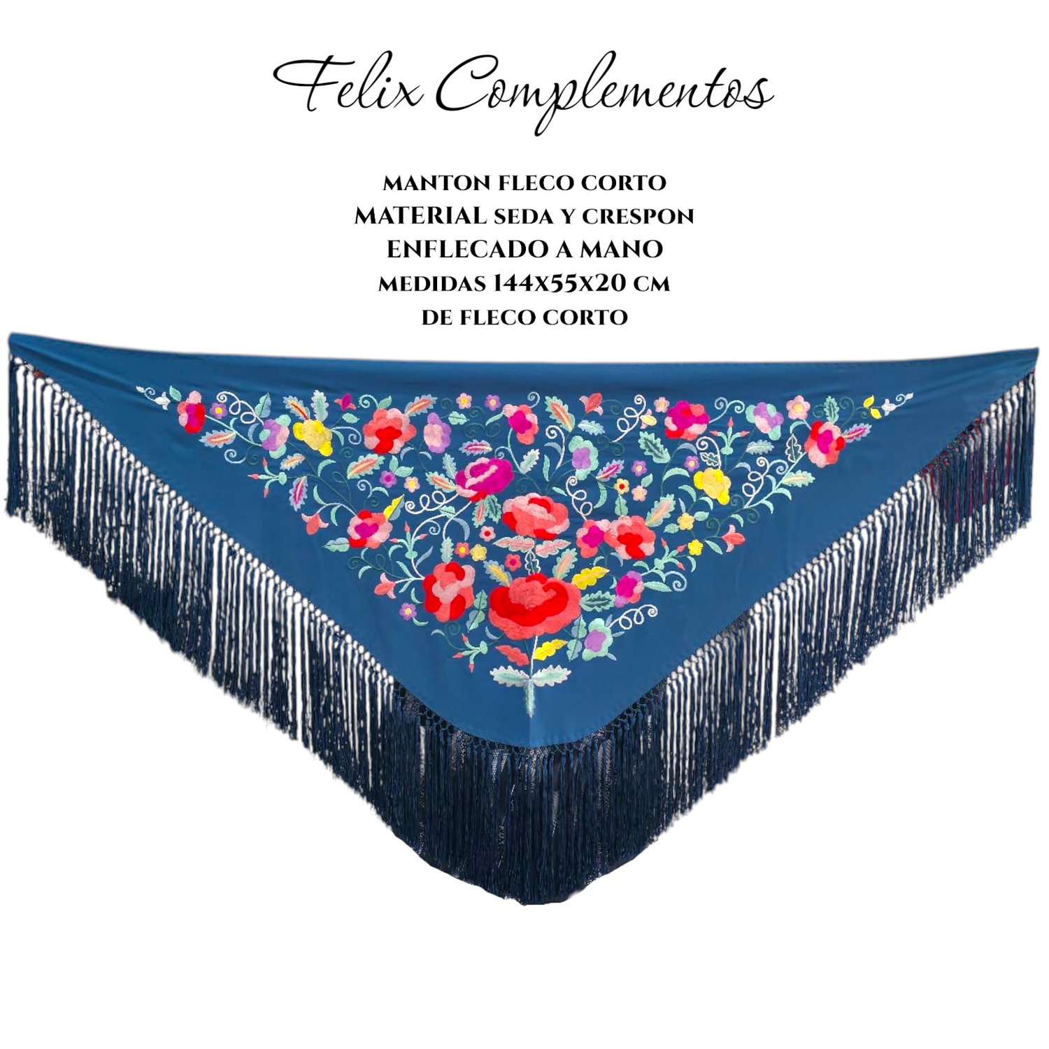 Manton Flor grande fleco corto