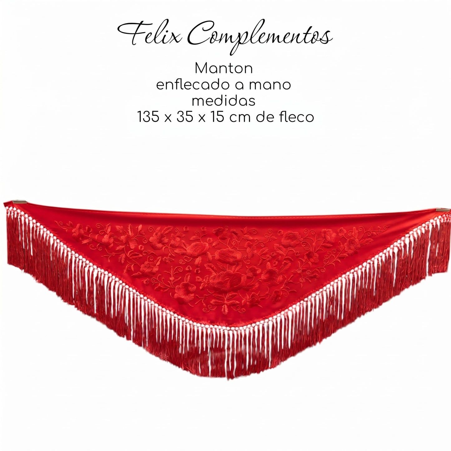 Manton Mediano Rojo con Rojo
