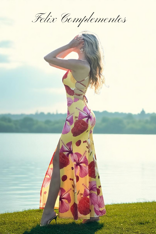 Vestido largo estampado