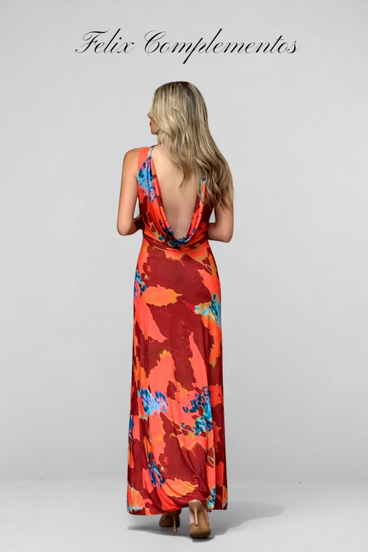Vestido crep estampado