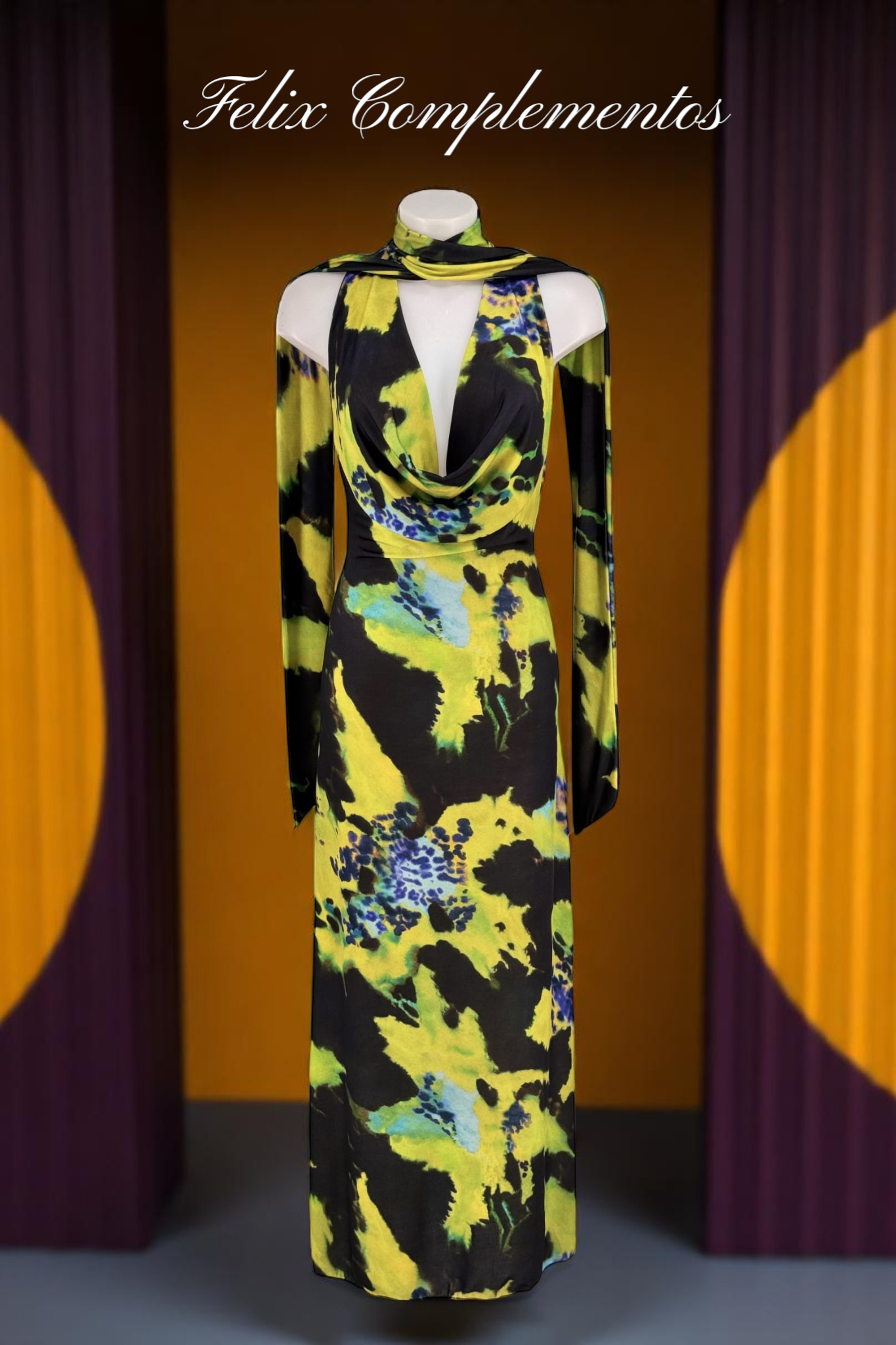 Vestido crep estampado