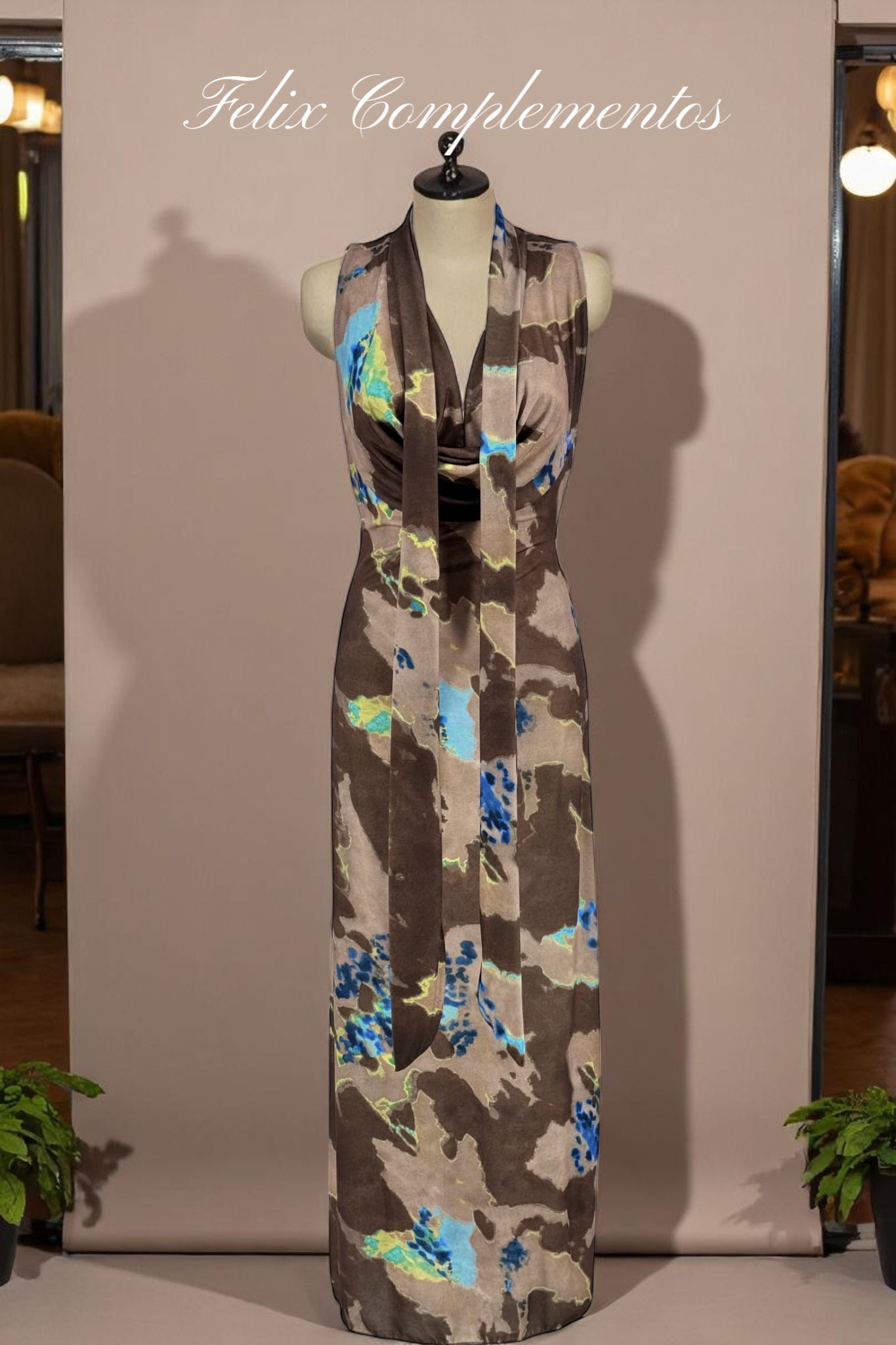 Vestido crep estampado