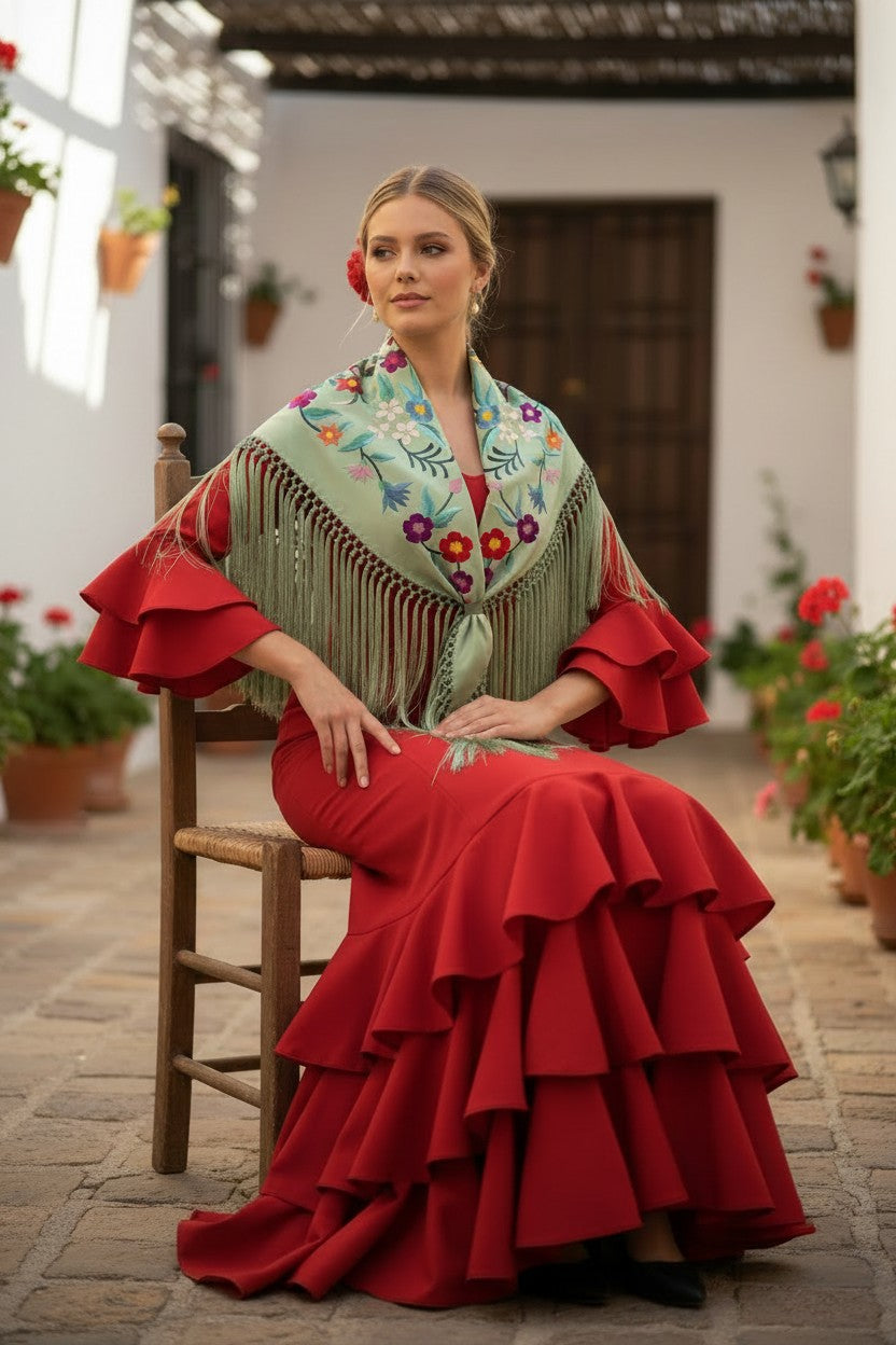 Xale vermelho pequeno