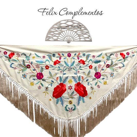 pack manton flor grande con broche