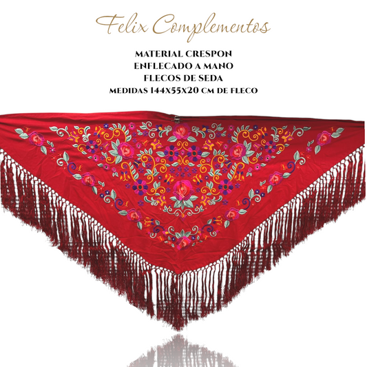 Manton flor pequeño rojo