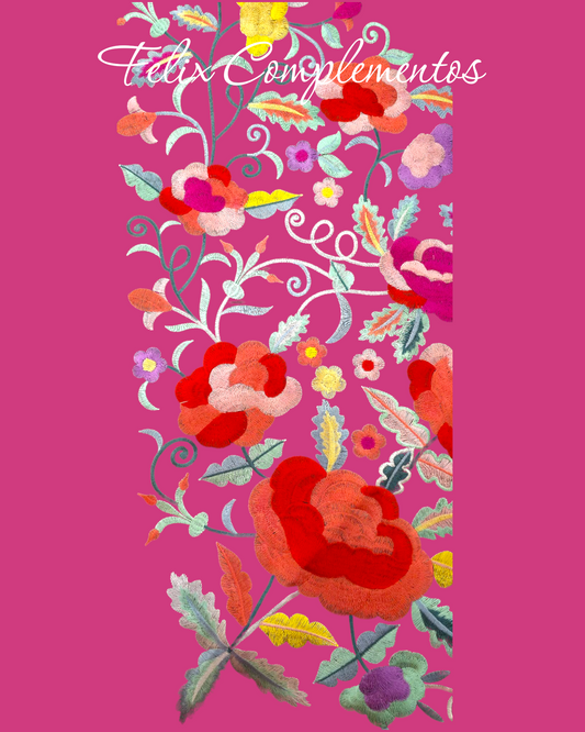 Large flower bougainvillea shawl