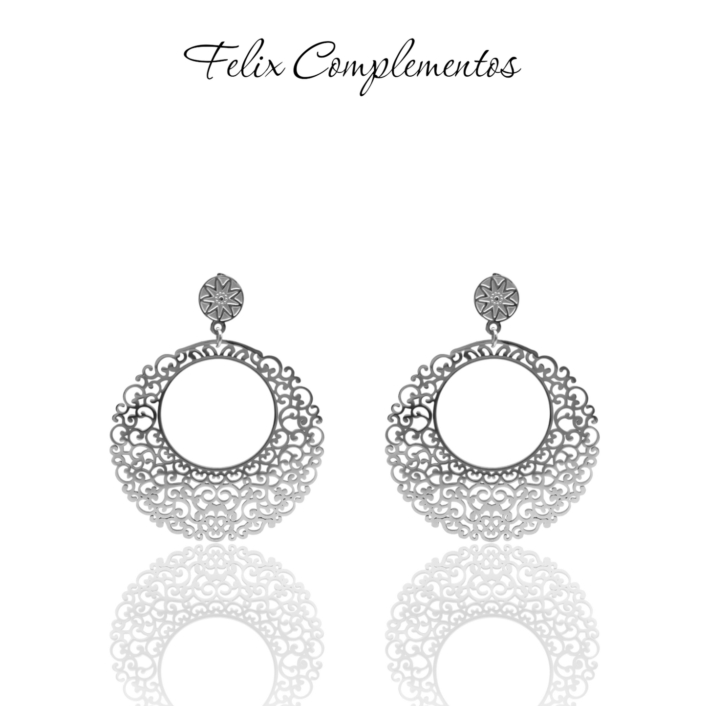 Pendiente clasico calado acero (M2)