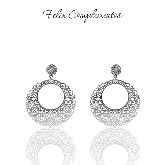 Classic openwork steel earring (M2)