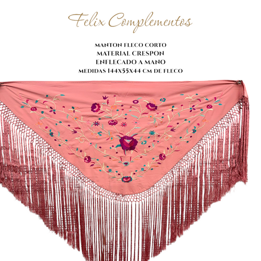 Manton rosa flor bugambilla (Modelo F)