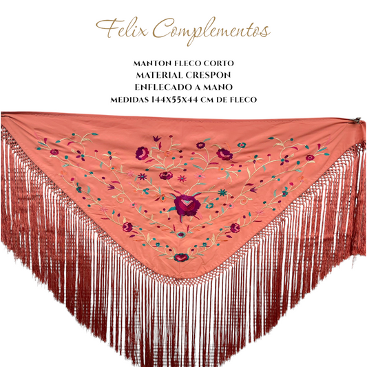 Manton rosa coral flor bugambilla (Modelo F)