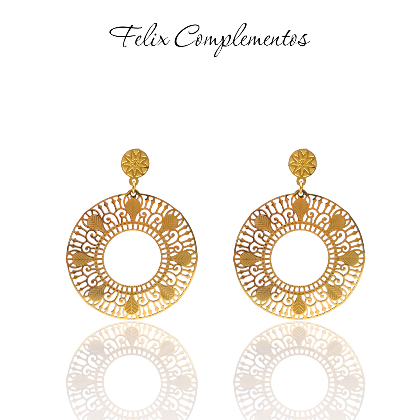 Classic openwork steel earring (M3)