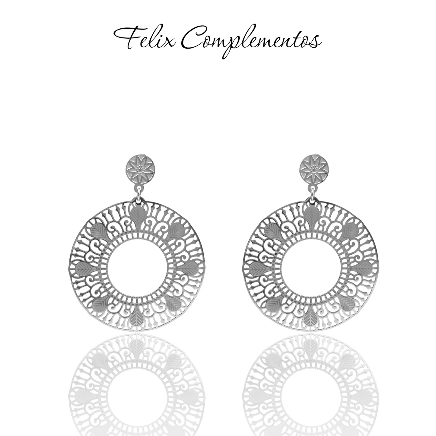 Classic openwork steel earring (M3)