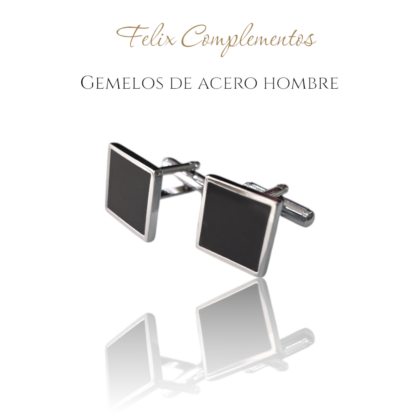 Gemelos plateados con negro