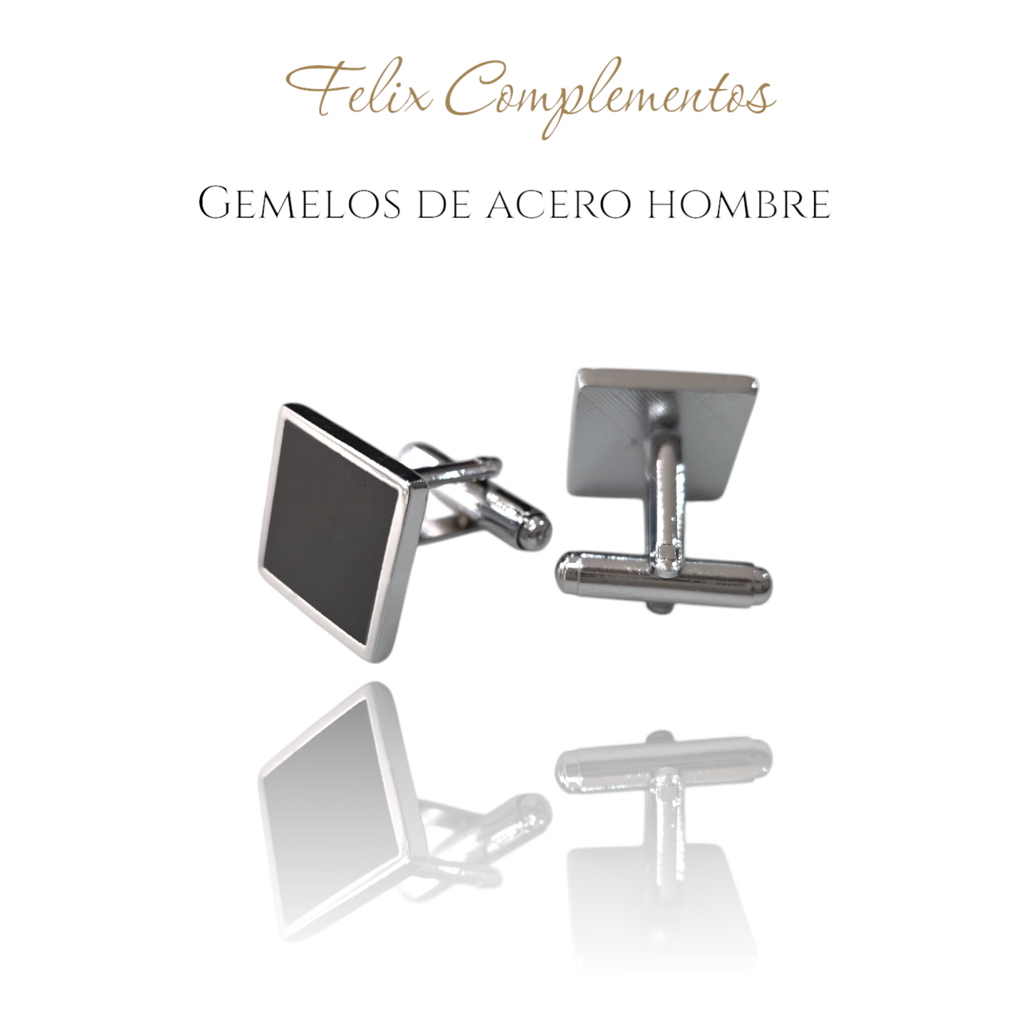 Gemelos plateados con negro