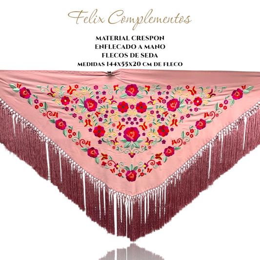 Manton flor pequeño rosa