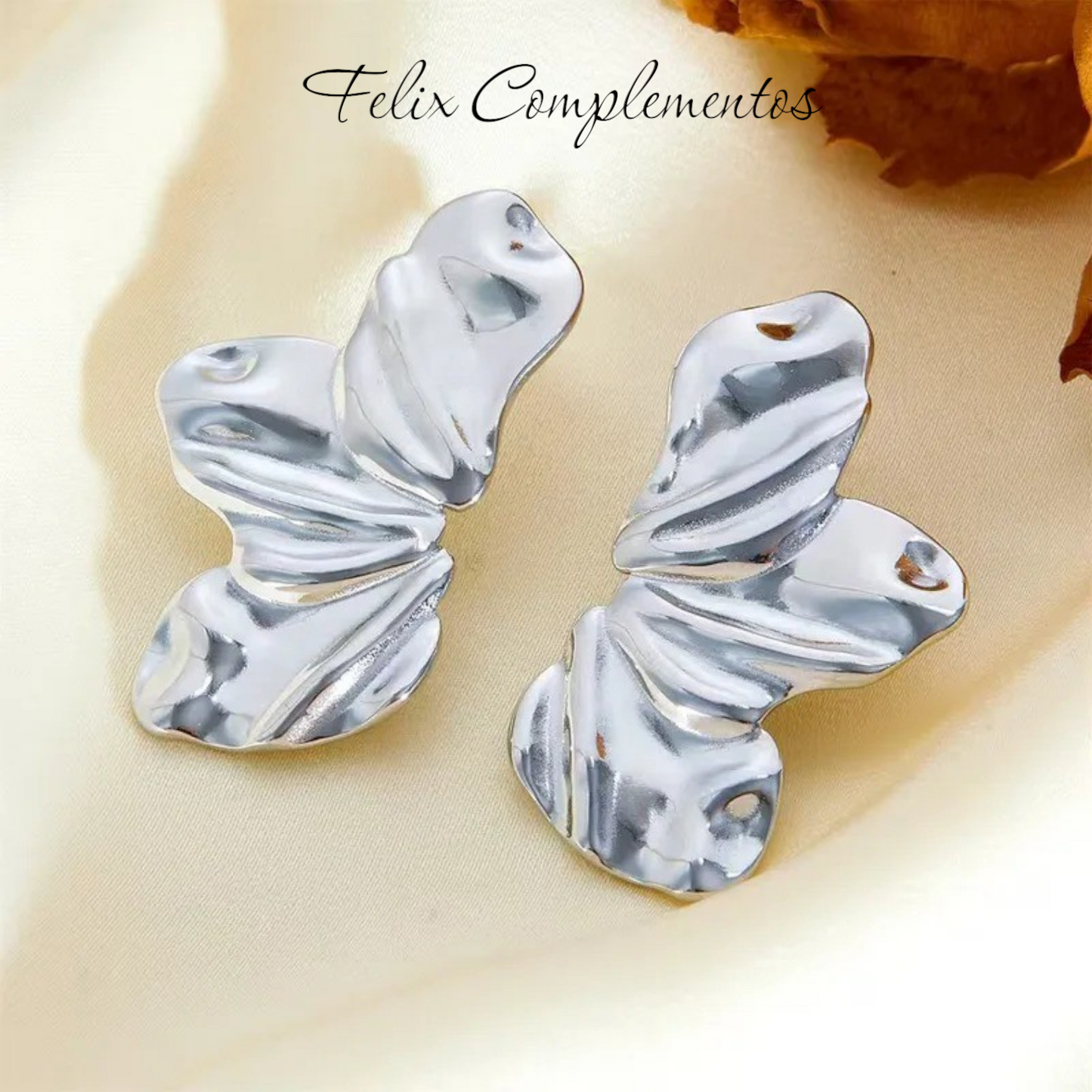 Pendientes estilo ojas grandes Acero 304