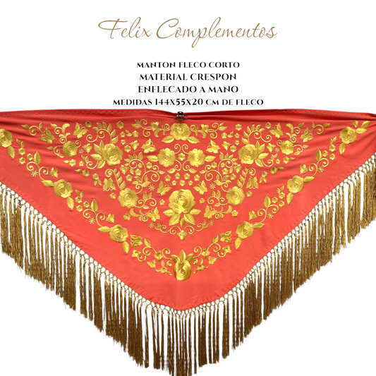 Manton coral con dorado