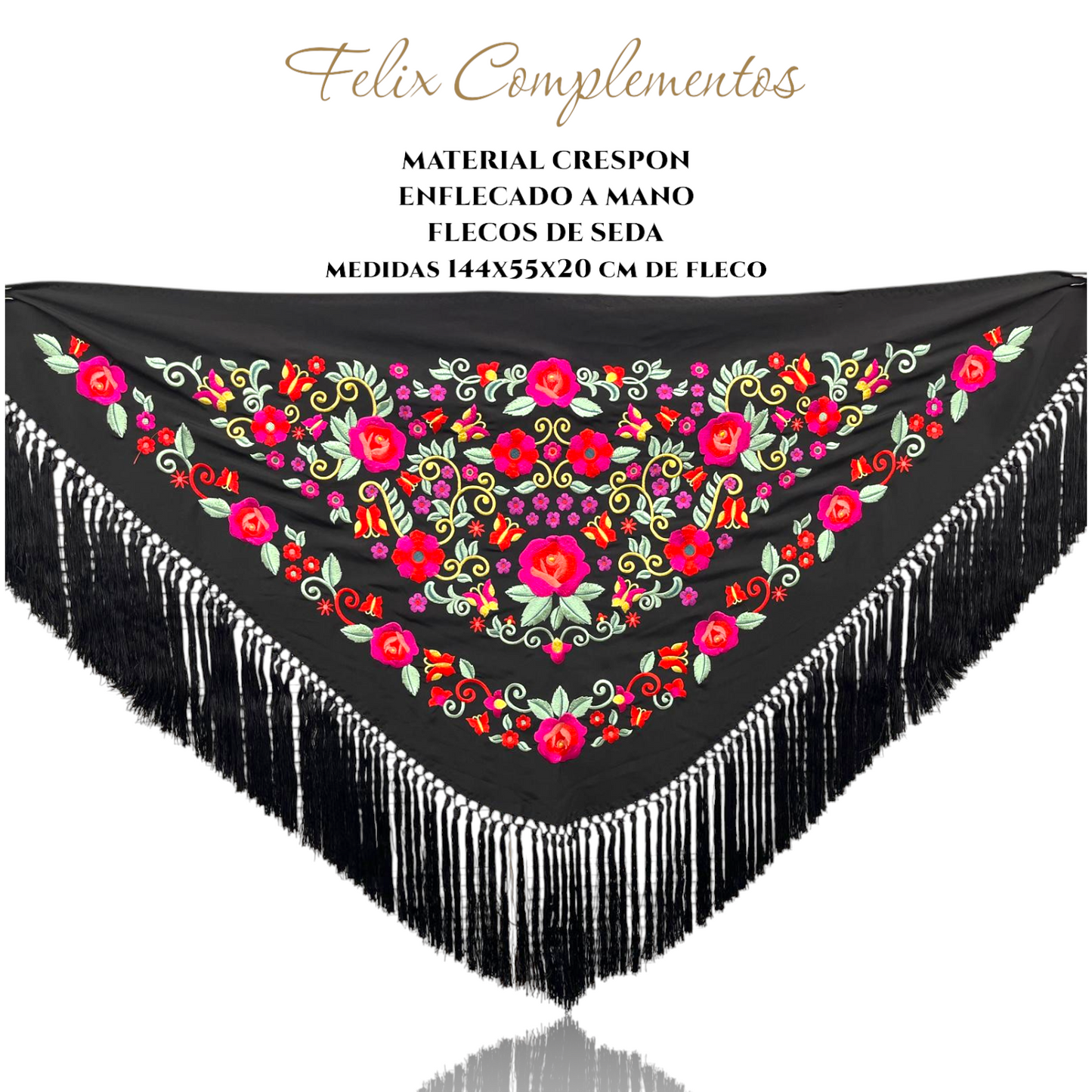 Manton negro flores pequeños