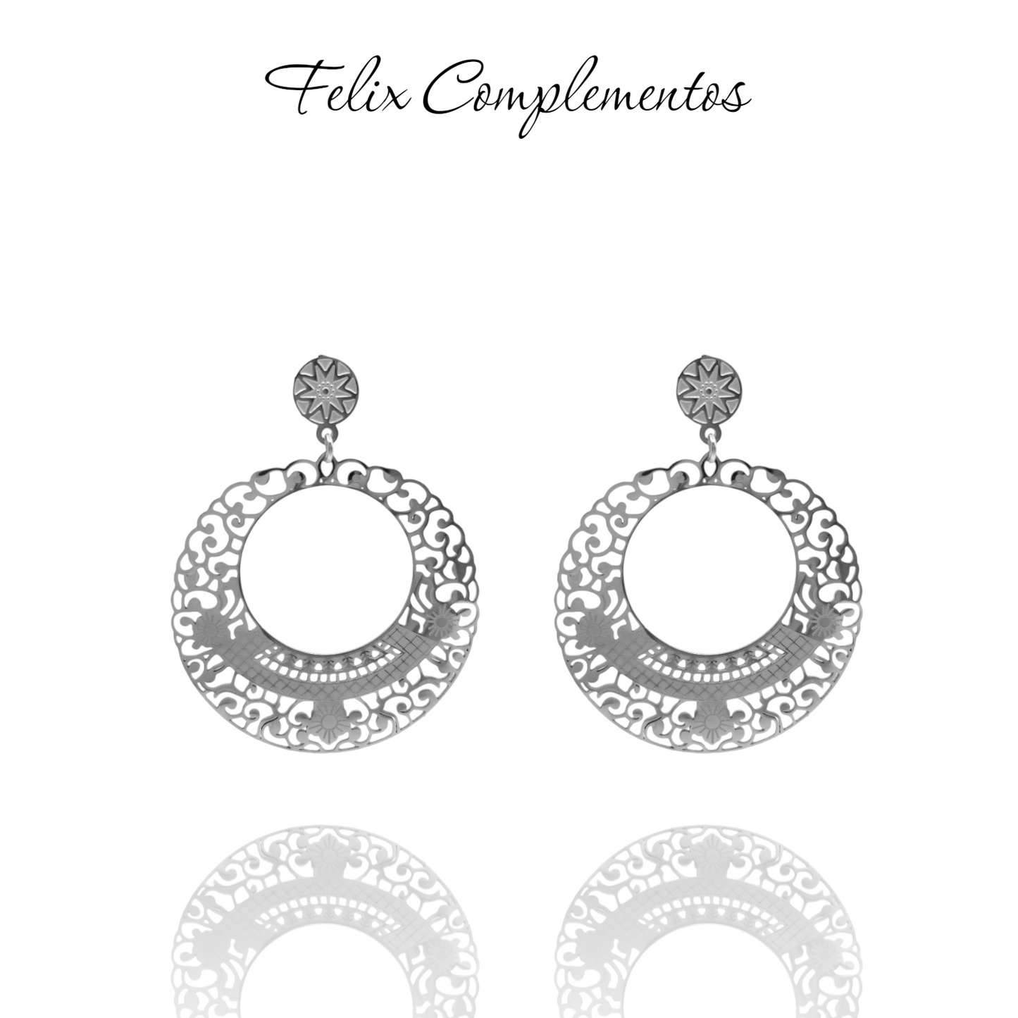 Pendiente clasico calado acero