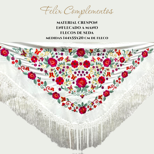 Manton flor pequeño blanco