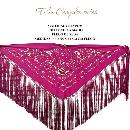 Manton bugambilla rosas burdeo (modelo B)