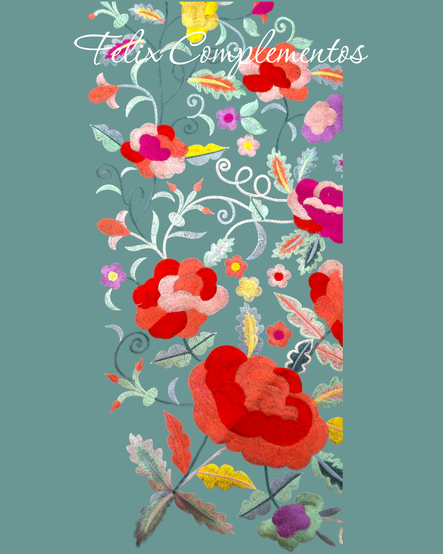 Manton flor grande verde jabonoso