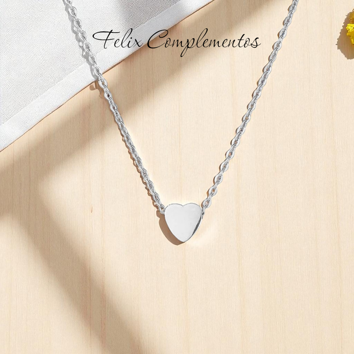 Collar corazon Acero baño de oro