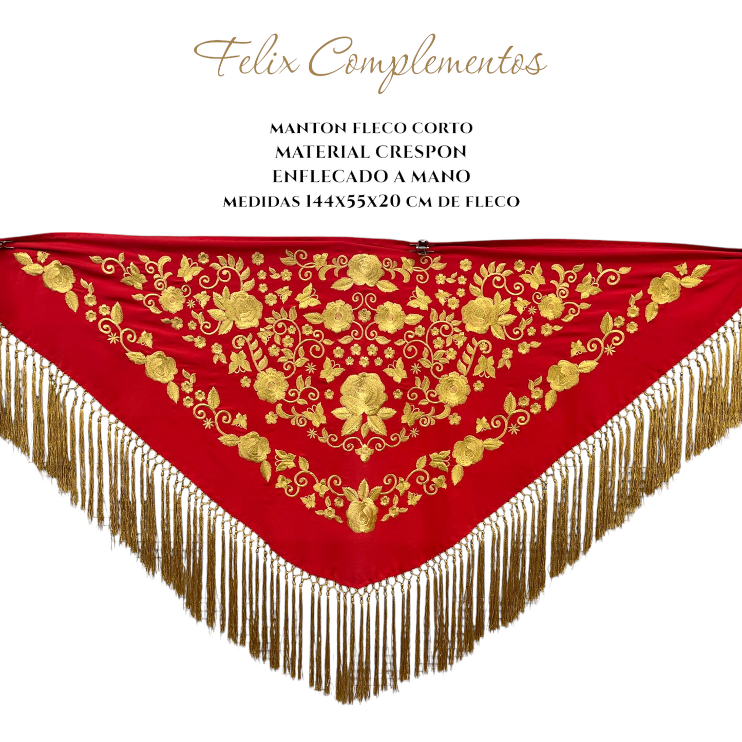 Manton rojo con dorado