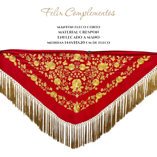 Manton rojo con dorado