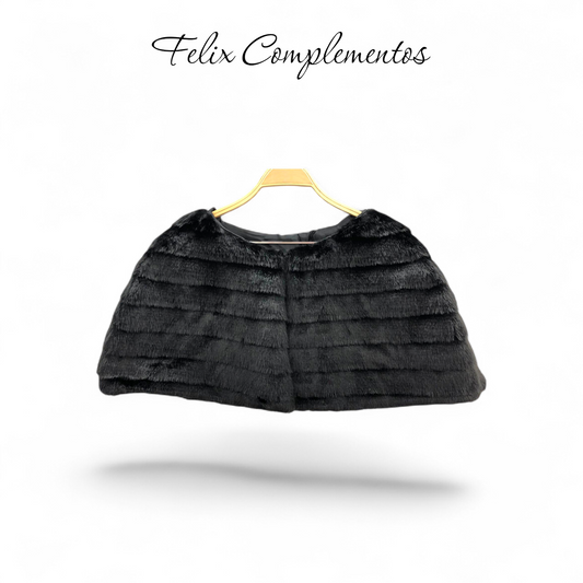 Capa de pelo con rayas negro