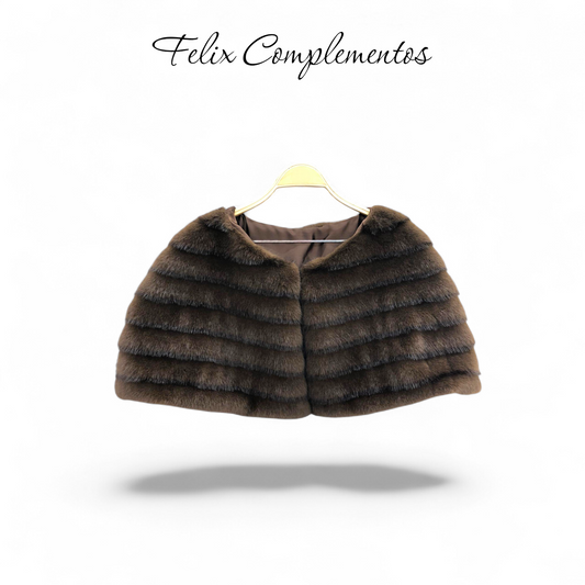Capa de pelo con rayas marron