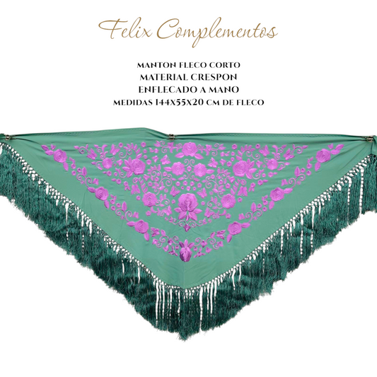 Manton verde agua con morado