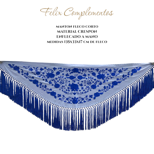 Manton pequeño azul con azul
