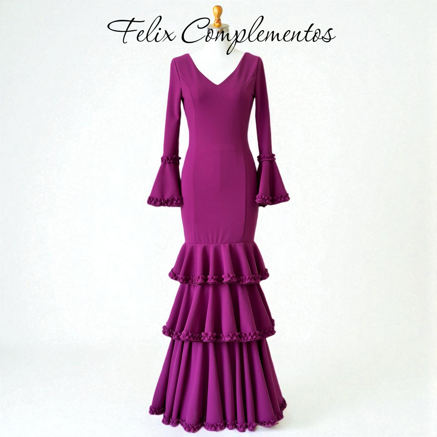 Vestido flamenca berengena  (M4)