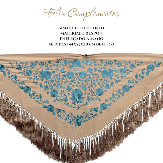 Manton crema con azul