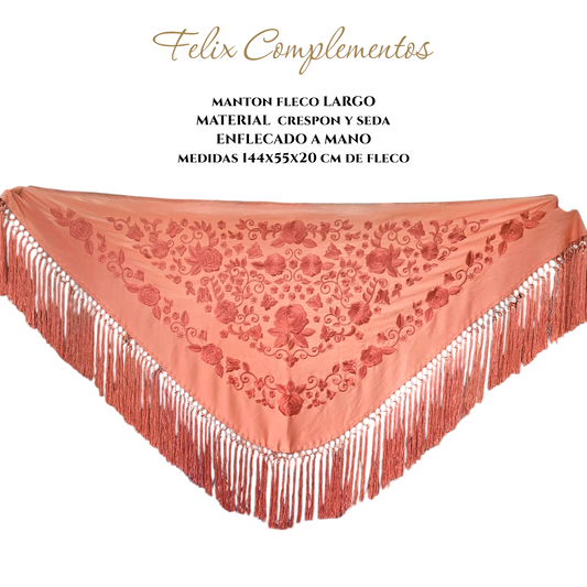 Manton flor pequeño rosa salmon
