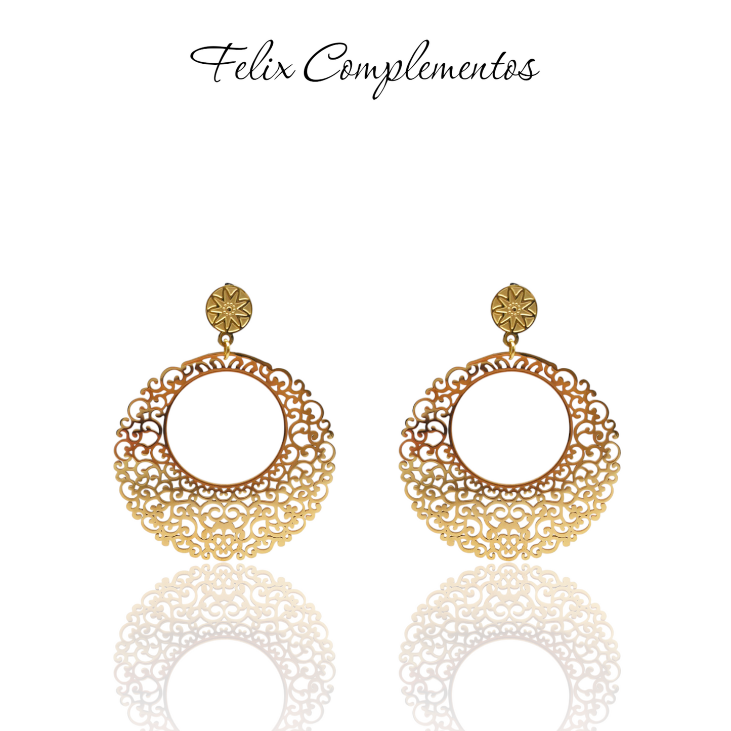 Pendiente clasico calado acero (M2)