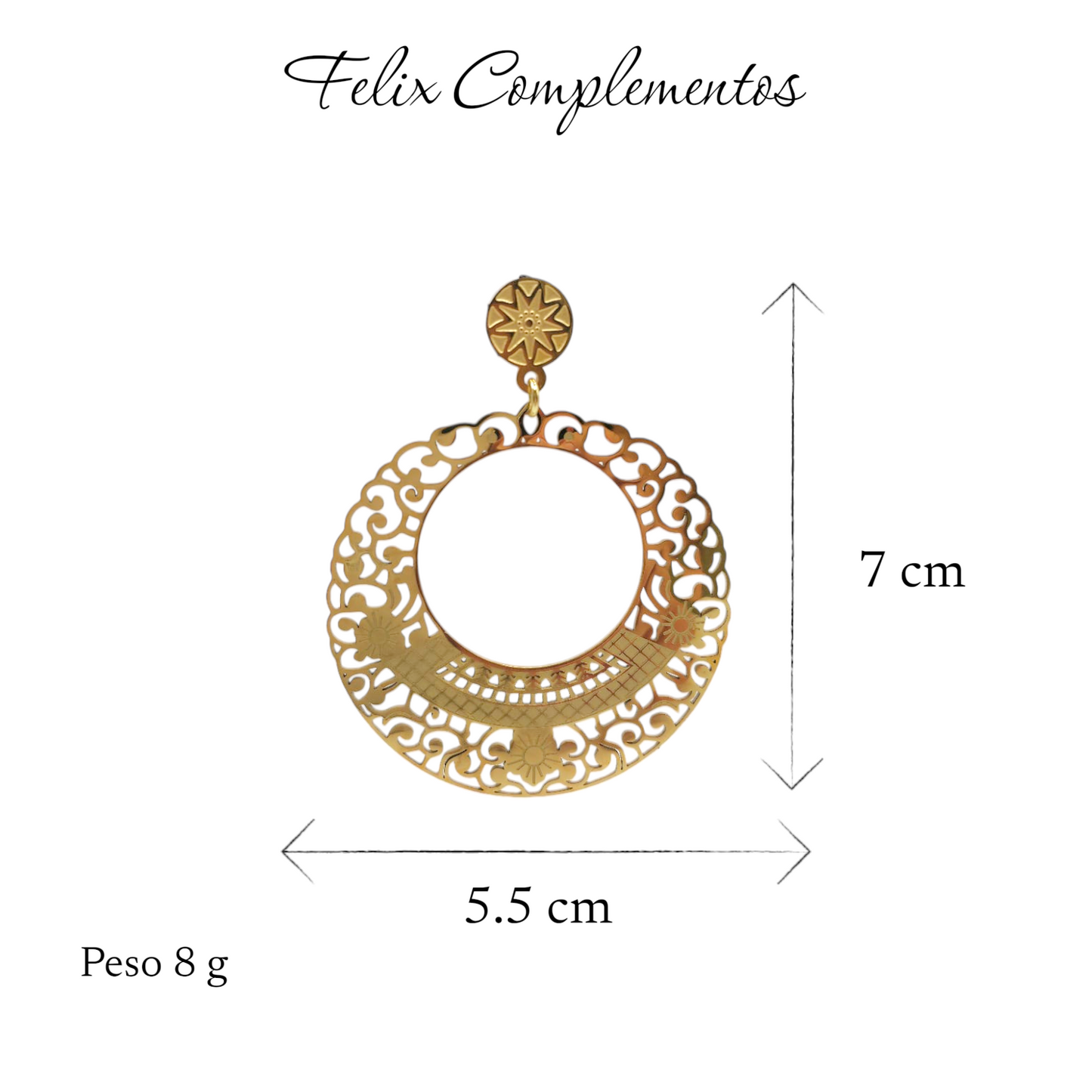 Pendiente clasico calado acero