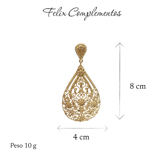 Gold teardrop earring (M2)