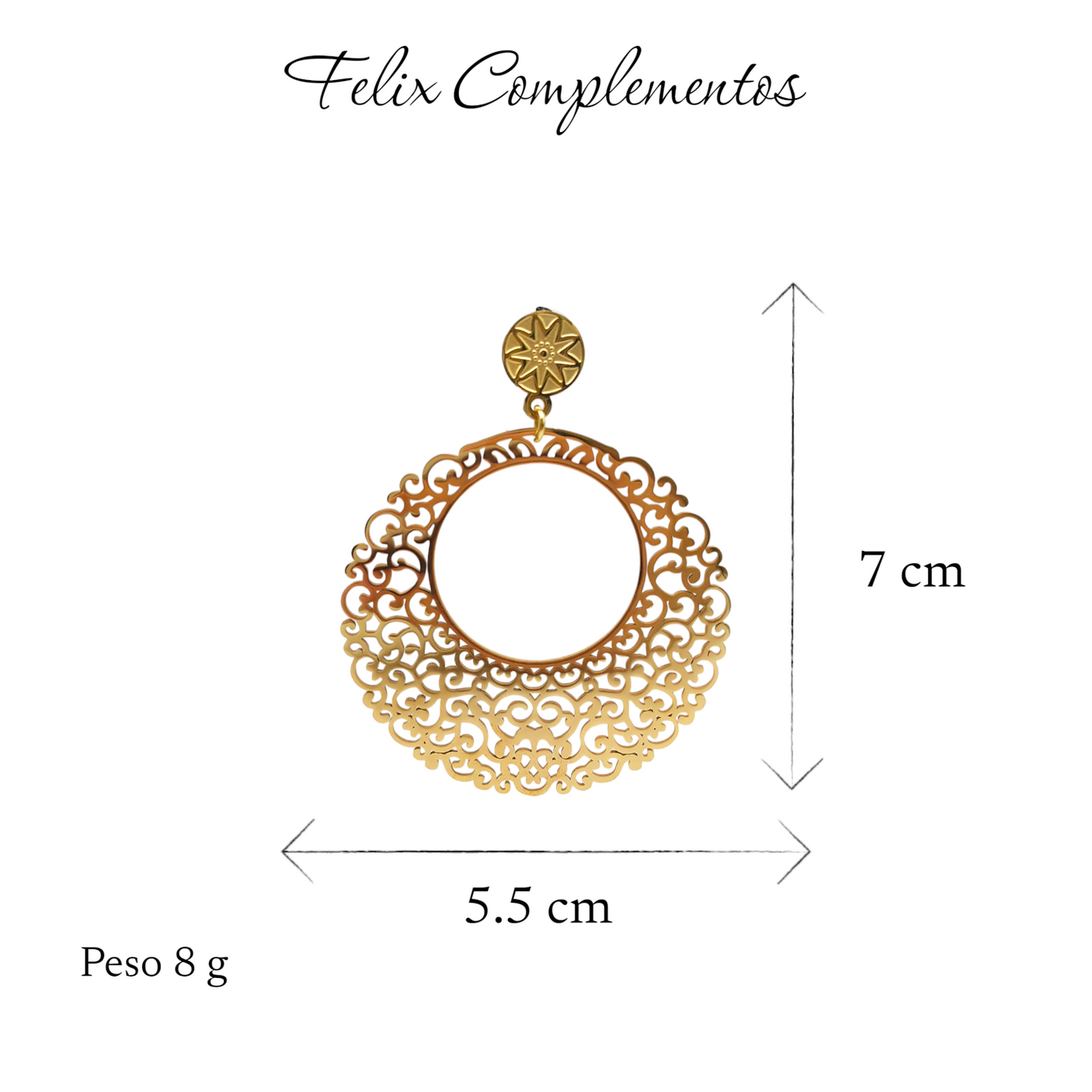 Classic openwork steel earring (M3)