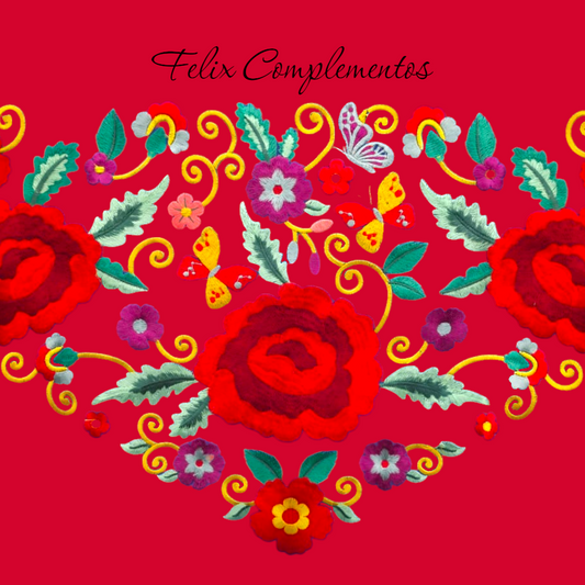 Manton tres Rosas Rojo