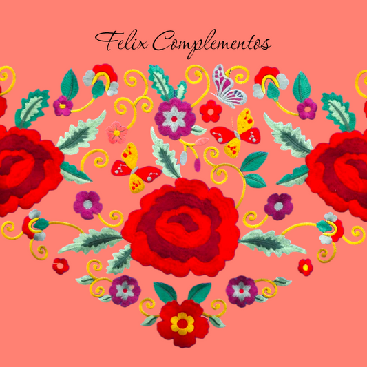 Manton tres Rosas Coral