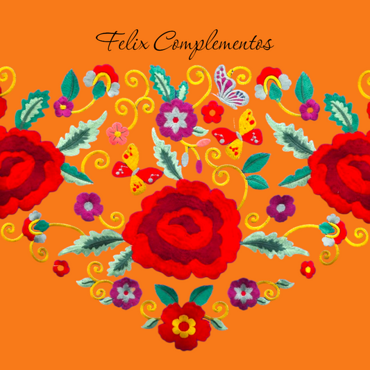 Manton tres Rosas Naranja