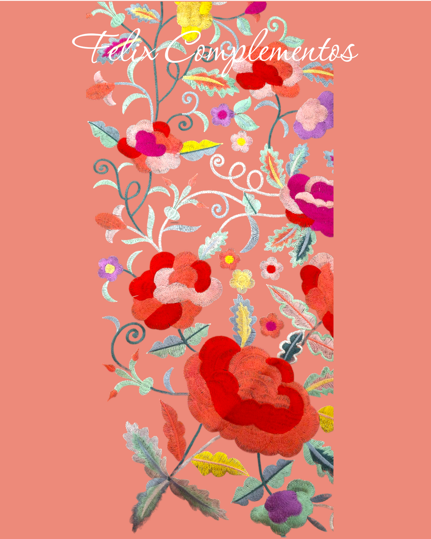 Manton flor grande Salmon