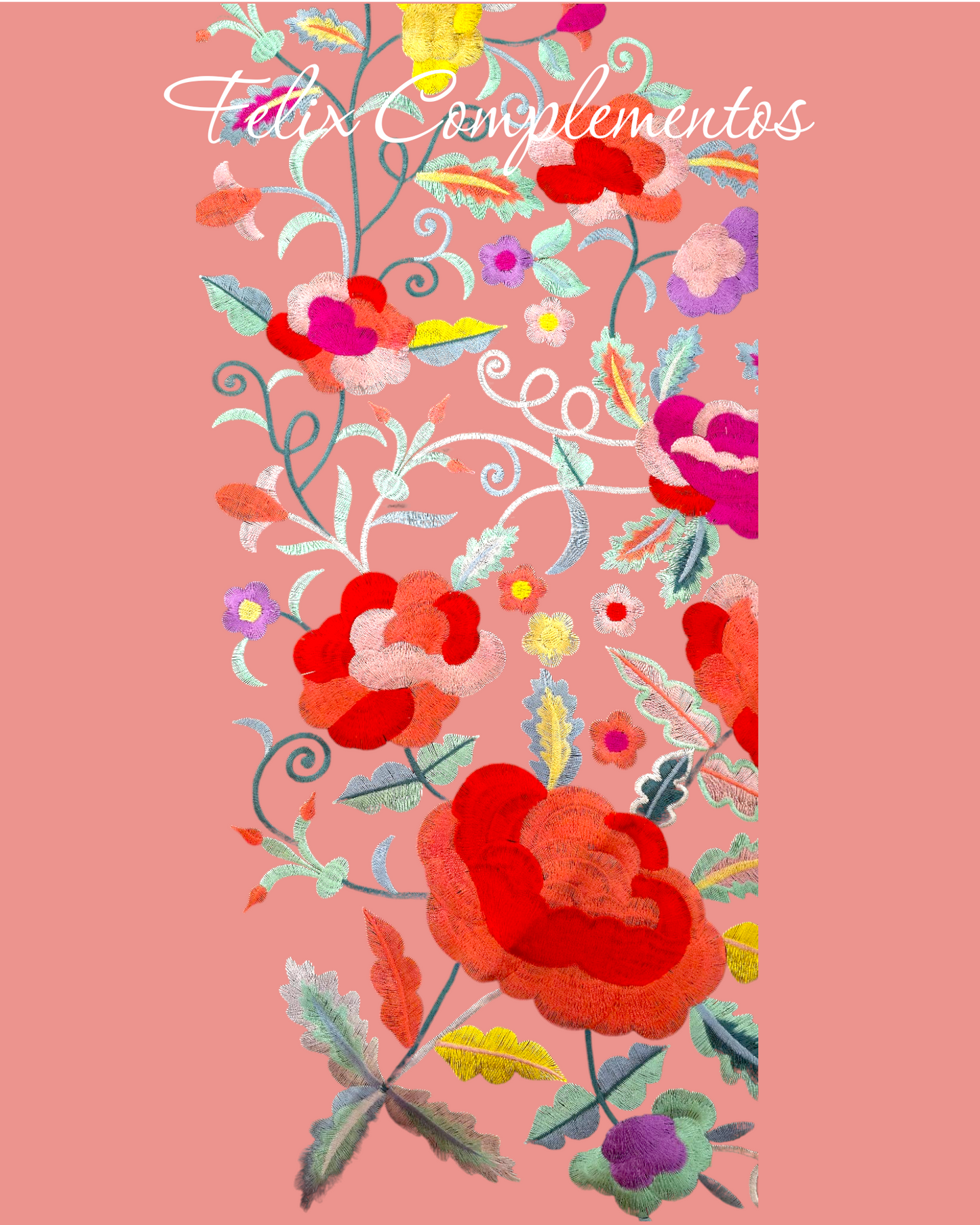 Manton Flor grande Rosa maquillaje