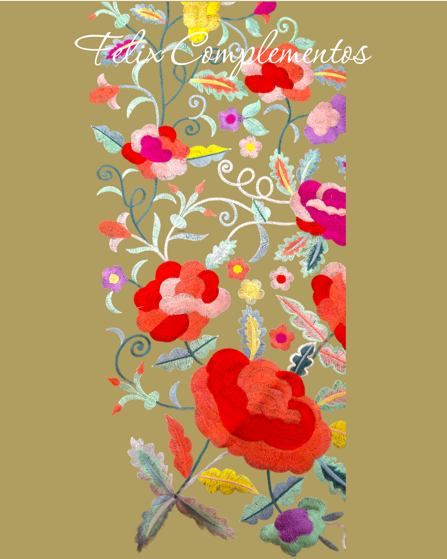 Manton Flor grande Verde Kaki