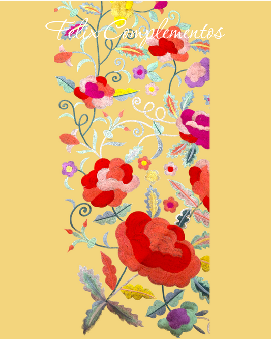 Manton flor grande Amarillo bebe