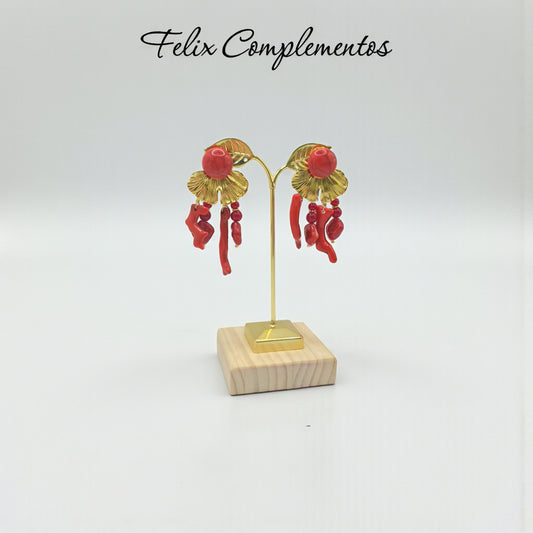 Pendiente Coral Romina